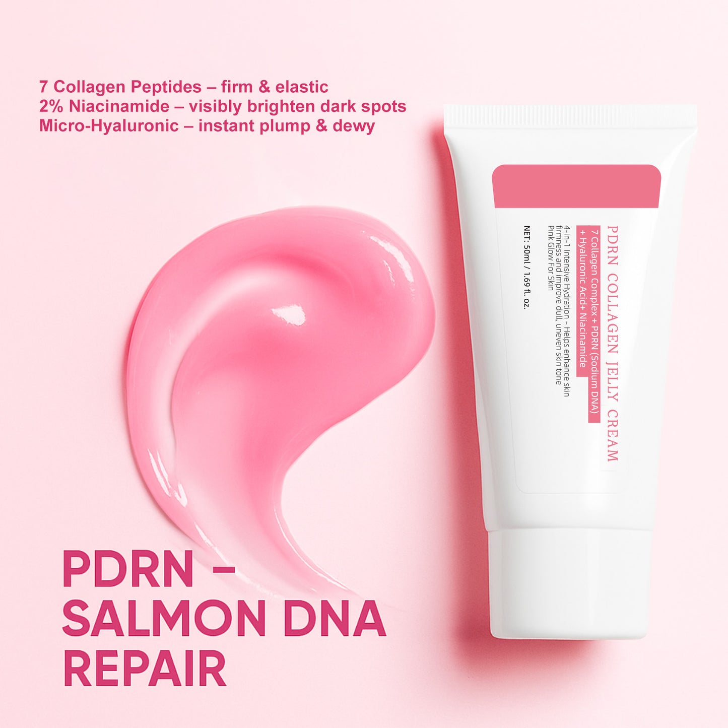 PDRN Collagen Jelly Cream - Anti-Aging Face Moisturizer for Firmer, Youthful Skin